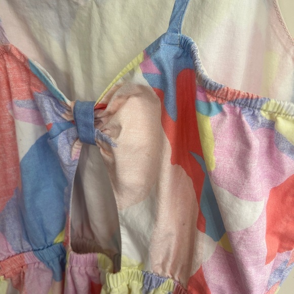 Colorful Abstract Print Dress size 14/16 sundress cutout bag pastels. Summer - Picture 3 of 5